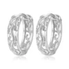 Vintage Punk Creative Hollow Black Gold Dragon Hoops Accessories 925 silver
