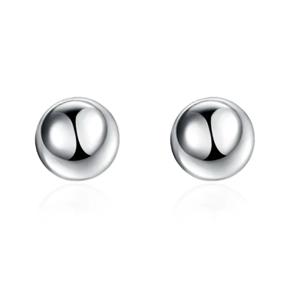 Solid Bead Ball Stud Earrings For Women