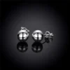 Solid Bead Ball Stud Earrings For Women Accessories 925 silver