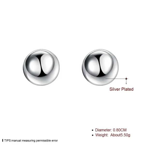 Solid Bead Ball Stud Earrings For Women