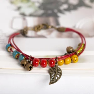 Handmade Vintage Ceramic Bead Bracelet Accessories adjustable