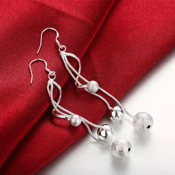 Hot 925 sterling silver tassel beads earrings Angry Beetle 925 silver
