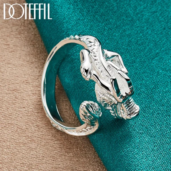 DOTEFFIL 925 Sterling Silver Dragon Ring Accessories adjustable
