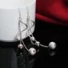 Hot 925 sterling silver tassel beads earrings Angry Beetle 925 silver