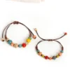 Bohemian Ceramic Bead Bracelet with Adjustable Cord 15-25cm for All Wrist Sizes Angry Beetle adjustable