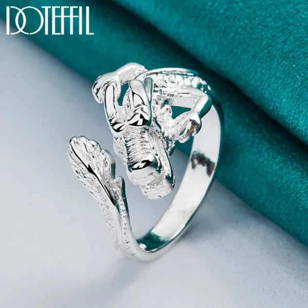 DOTEFFIL 925 Sterling Silver Dragon Ring Accessories adjustable