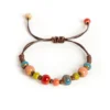 Bohemian Ceramic Bead Bracelet with Adjustable Cord 15-25cm for All Wrist Sizes Angry Beetle adjustable