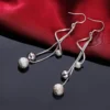 Hot 925 sterling silver tassel beads earrings Angry Beetle 925 silver