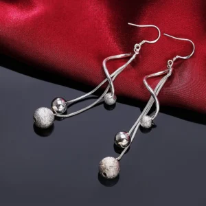Hot 925 sterling silver tassel beads earrings Angry Beetle 925 silver