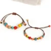 Bohemian Ceramic Bead Bracelet with Adjustable Cord 15-25cm for All Wrist Sizes Angry Beetle adjustable