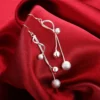 Hot 925 sterling silver tassel beads earrings Angry Beetle 925 silver