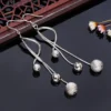 Hot 925 sterling silver tassel beads earrings Angry Beetle 925 silver