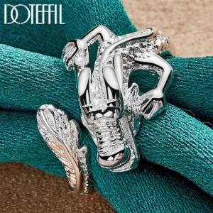 DOTEFFIL 925 Sterling Silver Dragon Ring Accessories adjustable